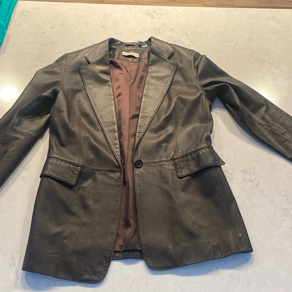Brown Leather Suit Jacketet